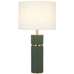Telbix Valda Textured Vegan Leather Table Lamp - Green by Telbix, a Lamps for sale on Style Sourcebook