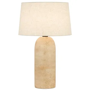 Telbix Fulvia Sculptural Travertine Look Table Lamp - Beige by Telbix, a Lamps for sale on Style Sourcebook