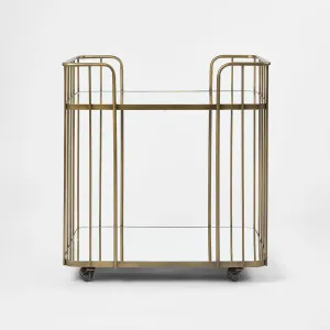 Verna Bronze Bar Cart by Gallery Home, a Sideboards, Buffets & Trolleys for sale on Style Sourcebook