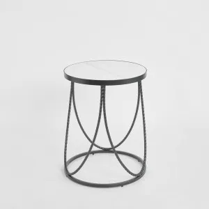 Palais Round Side Table Black & Ceramic by Florabelle Living, a Coffee Table for sale on Style Sourcebook