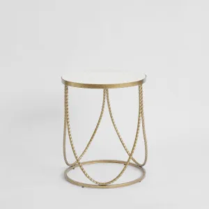 Palais Round Side Table Gold & Ceramic by Florabelle Living, a Coffee Table for sale on Style Sourcebook
