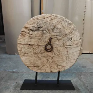 Decorative Wooden Wheel on Stand by Florabelle Living, a Vases & Jars for sale on Style Sourcebook