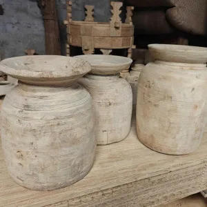 Decorative Wooden Pot Large by Florabelle Living, a Vases & Jars for sale on Style Sourcebook