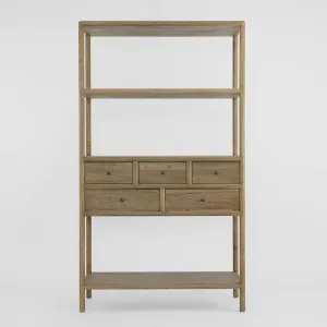 Cambridge 5 Drawer Shelf Elm Natural by OneWorld Collection, a Sideboards, Buffets & Trolleys for sale on Style Sourcebook