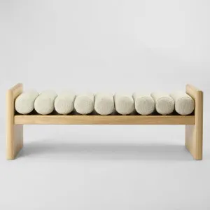 Ava Bench Seat Ivory & Natural by MRD Home, a Ottomans for sale on Style Sourcebook