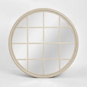Hamptons Round Mirror 1.2x1.2m Natural by OneWorld Collection, a Mirrors for sale on Style Sourcebook