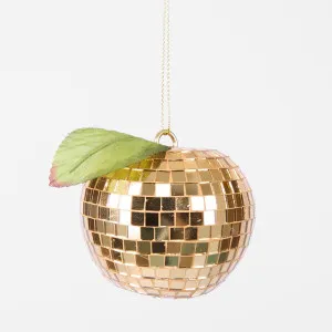 Disco Apple Decoration Small Gold by Vixen & Velvet, a Christmas for sale on Style Sourcebook