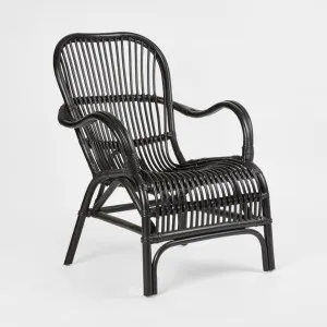 Seville Rattan Armchair Black by Florabelle Living, a Chairs for sale on Style Sourcebook