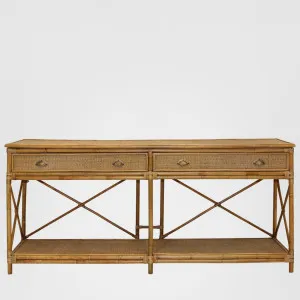 Cayman Large 2 Draw Rattan Console by OneWorld Collection, a Console Table for sale on Style Sourcebook