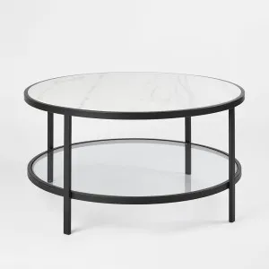 Palladium Black Iron Marble & Glass Coffee Table by OneWorld Collection, a Coffee Table for sale on Style Sourcebook