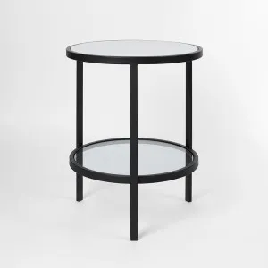 Palladium Black Iron Marble & Glass Side Table by OneWorld Collection, a Coffee Table for sale on Style Sourcebook