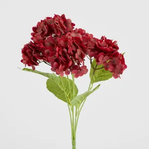 Real Touch Hydrangea 5 Head Bunch Burgundy by Florabelle Living, a Plants for sale on Style Sourcebook