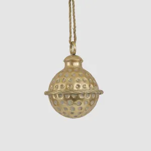 Dimple Hanging Bell Gold 15cm by Vixen & Velvet, a Christmas for sale on Style Sourcebook