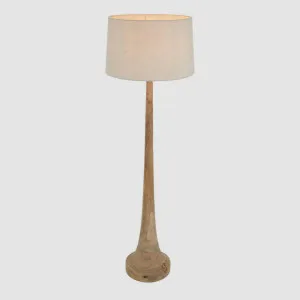 Lancia Large - Light Natural - Turned Wood Slender Floor Lamp by Zaffero, a Floor Lamps for sale on Style Sourcebook