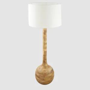 Sitar Turned Wood Floor Lamp Natural by Zaffero, a Floor Lamps for sale on Style Sourcebook