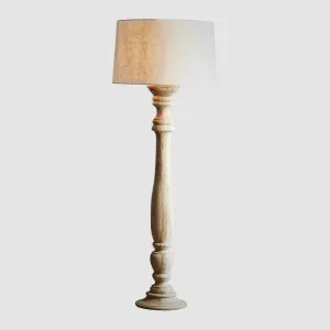 Candela Large - Natural - Turned Wood Candlestick Floor Lamp by Zaffero, a Floor Lamps for sale on Style Sourcebook