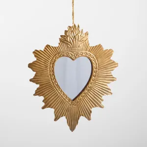 Sunburst Mirror Heart Hanging Decoration SML by Vixen & Velvet, a Christmas for sale on Style Sourcebook