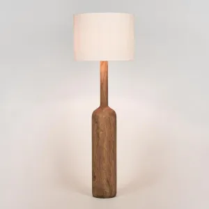 Flask Wood Floor Lamp Saddle Base with White Shade by MRD Home, a Floor Lamps for sale on Style Sourcebook