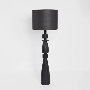 Magnus Wood Floor Lamp Black Base with Black Shade by MRD Home, a Floor Lamps for sale on Style Sourcebook