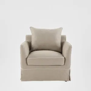 Noosa Hamptons Armchair Natural W/White Piping by OneWorld Collection, a Chairs for sale on Style Sourcebook