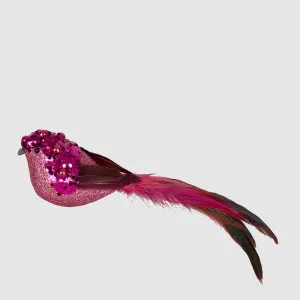 Armand Clip on Bird Decoration Pink by Vixen & Velvet, a Christmas for sale on Style Sourcebook