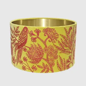 Jungle Bird Drum Shade Large Yellow & Fushcia by Ruby Star, a Lamp Shades for sale on Style Sourcebook