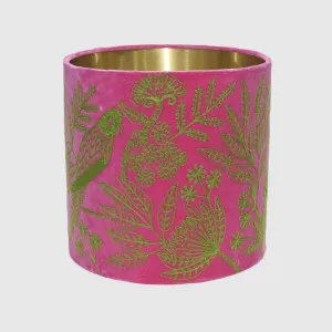 Jungle Bird Drum Shade 30x30cm Pink & Green by Ruby Star, a Lamp Shades for sale on Style Sourcebook