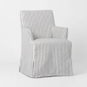 Slip Cover Only - Clifton Dining Chair W/Arms Blue Stripe by OneWorld Collection, a Dining Chairs for sale on Style Sourcebook