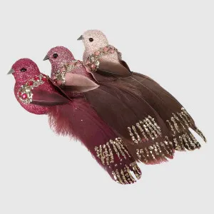 Joule Boxed Set of Three Clip on Birds Pink by Vixen & Velvet, a Christmas for sale on Style Sourcebook