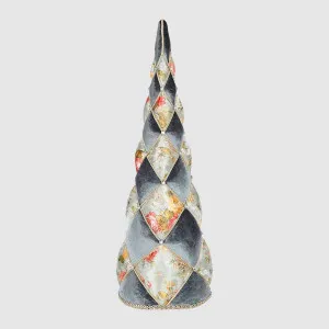 Arboir Diamond Brocade Cone Tree Large Blue by Vixen & Velvet, a Christmas for sale on Style Sourcebook