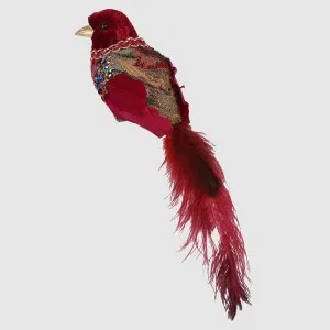 Leila Tapestry Clip on Bird Small Red by Vixen & Velvet, a Christmas for sale on Style Sourcebook