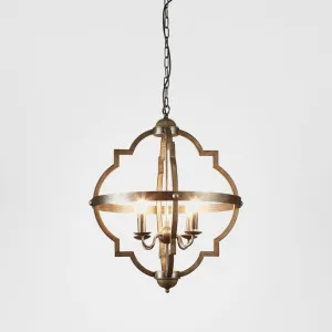 Hyatt Ceiling Pendant Medium Rust Brown and Silver Black by Emac & Lawton, a Pendant Lighting for sale on Style Sourcebook
