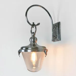 Savoy Outdoor Wall Light with Glass Shade Antique Silver by Emac & Lawton, a Wall Lighting for sale on Style Sourcebook