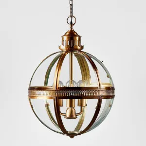 Saxon Ceiling Pendant Large Antique Brass by Emac & Lawton, a Pendant Lighting for sale on Style Sourcebook
