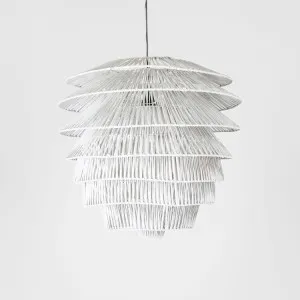 Saba Rattan Ceiling Pendant White by Emac & Lawton, a Pendant Lighting for sale on Style Sourcebook