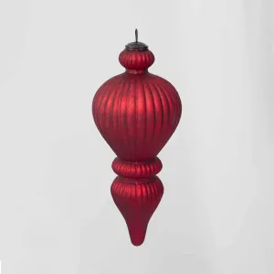 Antiqued Glass Hanging Finial Red Large by Vixen & Velvet, a Christmas for sale on Style Sourcebook