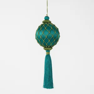 Silk Lattice Tassel Decoration Emerald Green by Vixen & Velvet, a Christmas for sale on Style Sourcebook