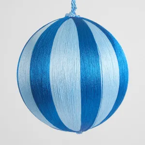 Silk Stripe Bauble Large Dark Blue & Blue by Vixen & Velvet, a Christmas for sale on Style Sourcebook