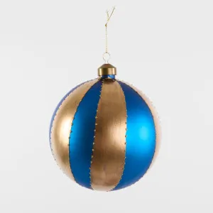 Carnival Bauble Large Blue & Gold by Vixen & Velvet, a Christmas for sale on Style Sourcebook