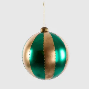 Carnival Bauble Large Green & Gold by Vixen & Velvet, a Christmas for sale on Style Sourcebook