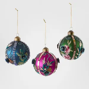 Brocade Mixed Baubles - Box Set of 3 by Vixen & Velvet, a Christmas for sale on Style Sourcebook