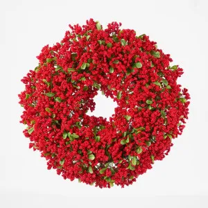 Fine Red Berry & Boxwood Wreath by Vixen & Velvet, a Christmas for sale on Style Sourcebook