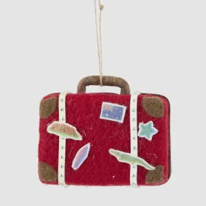 Aussie Suitcase Happy Travels Decoration Red by Vixen & Velvet, a Christmas for sale on Style Sourcebook