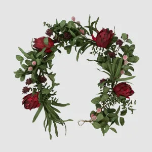 Mixed Native Protea Garland Red 190cm by Vixen & Velvet, a Christmas for sale on Style Sourcebook