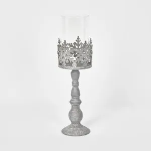 Snow Candle Holder Zinc by PERFECT PIECES, a Christmas for sale on Style Sourcebook