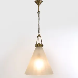 Gadsden Ceiling Pendant Large Brass with Frosted Glass by Emac & Lawton, a Pendant Lighting for sale on Style Sourcebook