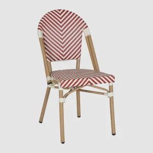 Cannes Outdoor Aluminium Chair Red & White by Florabelle Living, a Outdoor Chairs for sale on Style Sourcebook