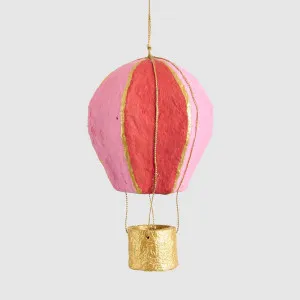 Mache Hot Air Balloon Hanging Decoration Pink Multi by Vixen & Velvet, a Christmas for sale on Style Sourcebook