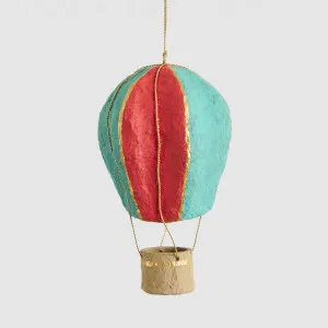Mache Hot Air Balloon Hanging Decoration Red Multi by Vixen & Velvet, a Christmas for sale on Style Sourcebook