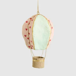 Mache Hot Air Balloon Hanging Decoration Pink Heart Multi by Vixen & Velvet, a Christmas for sale on Style Sourcebook